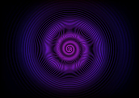 Abstract spiral hold line wave circle dark purple background. vector illustration.のイラスト素材