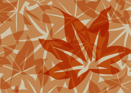 Autumn leaf orange foliage season abstract stalk wallpaper background. vector illustration.のイラスト素材