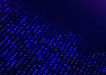 Digital technology neon dot circle light line dark blue background. vector illustration.のイラスト素材