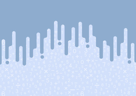 Creative abstract math symbol random number decoration background. vector illustration.のイラスト素材