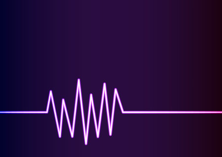 Digital purple line signal wave pattern dark background. vector illustration.
