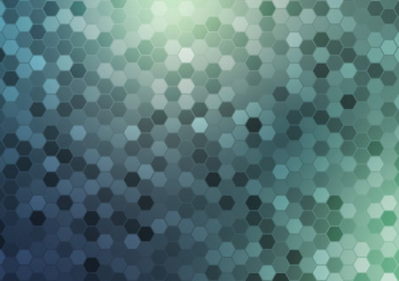 Green dark pentagon gradient pattern graphic background. vector illustration.
