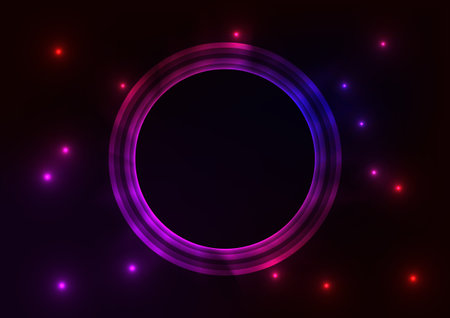 Len digital technology neon geometric circle abstract background. vector illustration.のイラスト素材