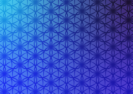 Flower pattern blue gradient wallpaper background. vector illustration.のイラスト素材