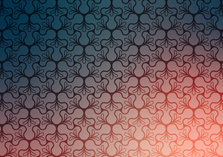 Flower gradient pattern red line wallpaper background. vector illustration.のイラスト素材