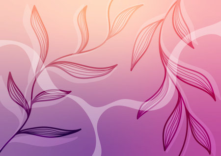Art pink soft leaf tropical plant design wallpaper background. vector illustration.のイラスト素材