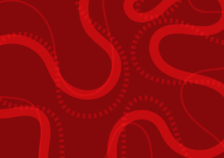 Red graphic line curve pattern abstract background. vector illustration.のイラスト素材