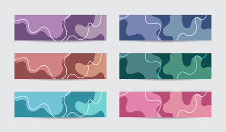 Abstract set concept header art design  element. vector illustration.のイラスト素材