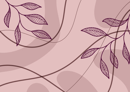 Graphic brow line leaf art decoration background. vector illustration.のイラスト素材