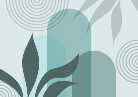 Art blue graphic leaf plnat soft background. vector illustration.のイラスト素材