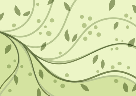 Green abstract plant line presentation background. vector illustration.のイラスト素材