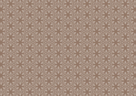 Brown line flowers geometry pattern background. vector illustration.のイラスト素材