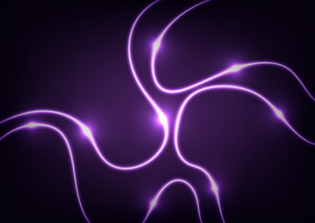 Curve light line abstract dynamic art background vector illustration.のイラスト素材