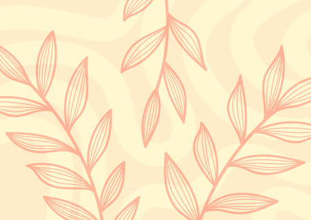 Yellow art soft leave plant leaf background. vector illustrationのイラスト素材