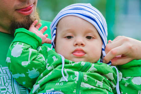 A child wiht his fatherの写真素材