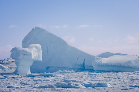 Antarctic iceberg in the snow