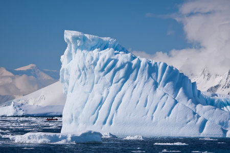 Antarctic iceberg in the snow