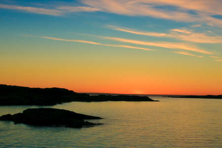 Very beautiful sunset in Antarctica, saturated colorsの写真素材