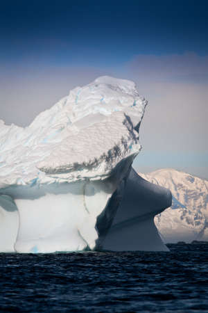 Antarctic iceberg in the snowの写真素材