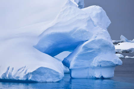 Antarctic iceberg in the snowの写真素材