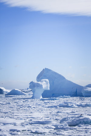 Antarctic iceberg in the snow