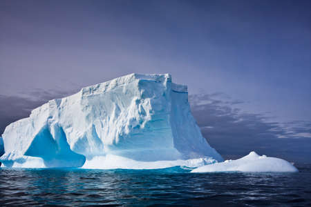 Antarctic iceberg in the snowの写真素材