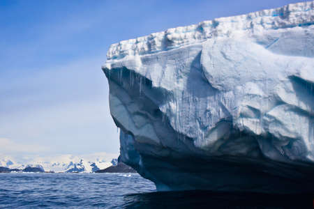 Antarctic iceberg in the snowの写真素材