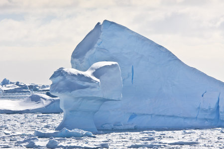 Antarctic iceberg in the snow