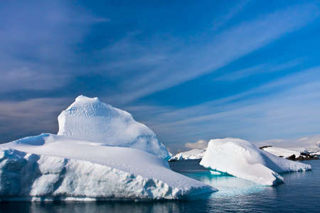 Antarctic glacier in the snowの写真素材