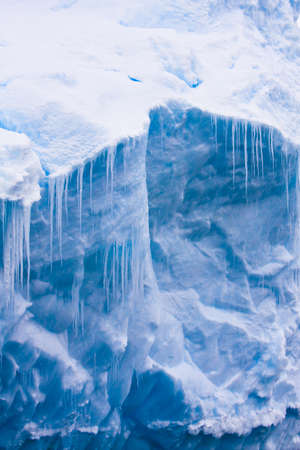Antarctic Glacier with iciclesの写真素材