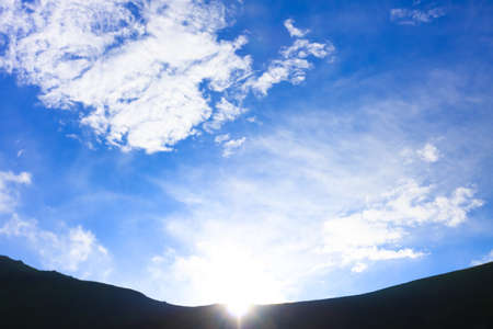 blue sky is covered by white cloudsの写真素材
