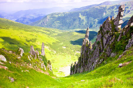 Beautiful mountains landscape in Carpathianの写真素材