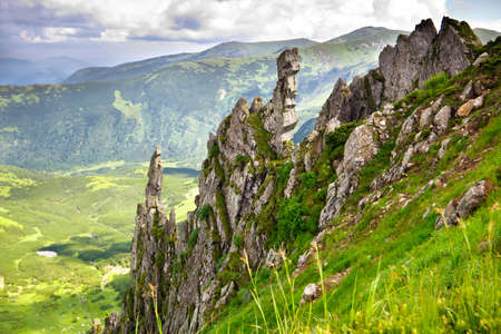 Beautiful mountains landscape in Carpathianの写真素材