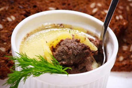 delicious pate with breadの写真素材