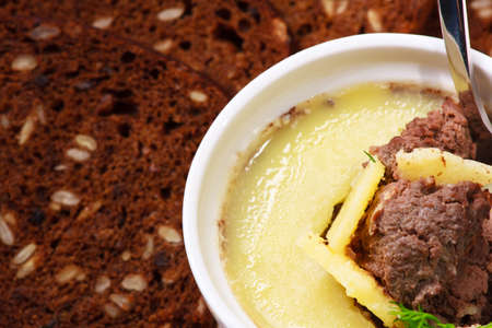 delicious pate with breadの写真素材