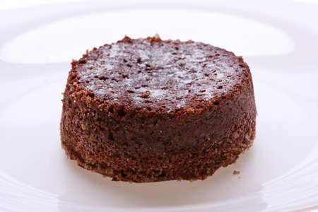 Delicious chocolate fondon isolated on whiteの写真素材