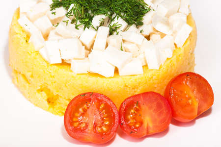 Carpathian refined dish with feta cheeseの写真素材
