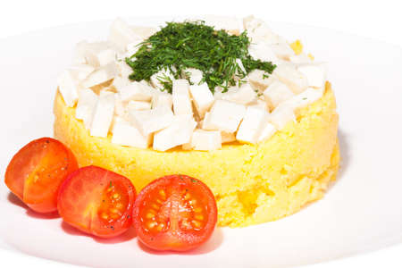 Carpathian refined dish with feta cheeseの写真素材