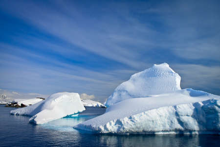 Antarctic iceberg in the snowの写真素材