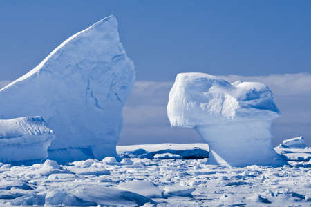 Antarctic glacier in the snow. Beautiful winter backgroundの写真素材