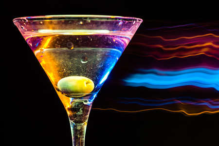 colourful coctail on the black backgroundの写真素材