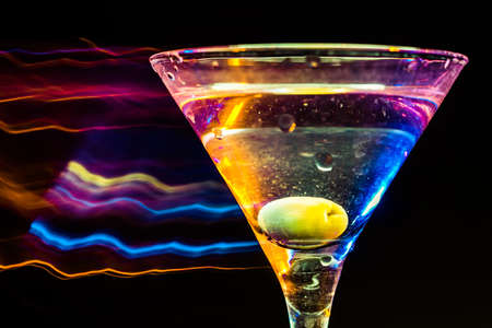 colourful coctail on the black backgroundの写真素材