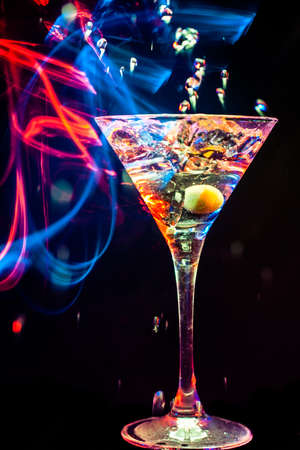 colourful coctail on the black backgroundの写真素材