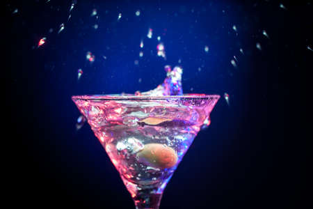 colourful coctail on the black backgroundの写真素材