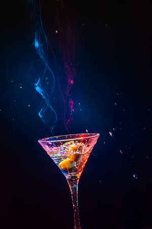 colourful coctail on the black backgroundの写真素材