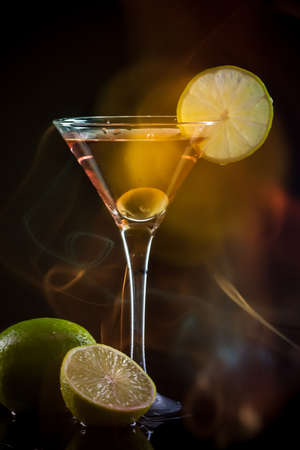 colourful coctail on the black backgroundの写真素材