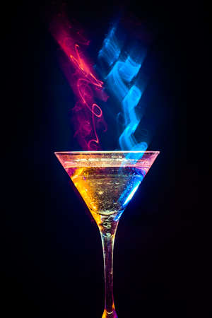 colourful coctail on the black backgroundの写真素材