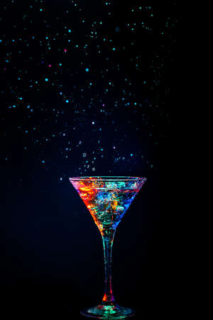 colourful coctail on the black backgroundの写真素材