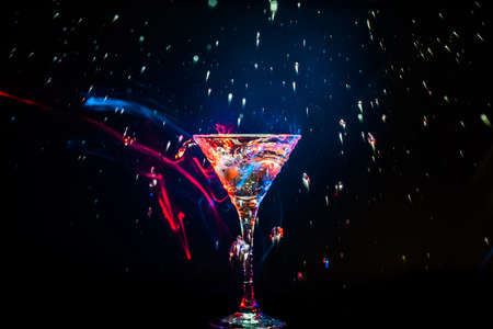 colourful coctail on the black backgroundの写真素材