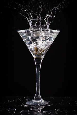 fresh coctail on the black backgroundの写真素材